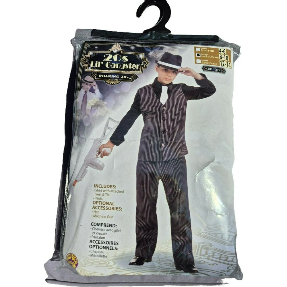 Forum Halloween Costume 20s Lil' Gangster Zoot Suit Pimp Boys 8-10 Black White